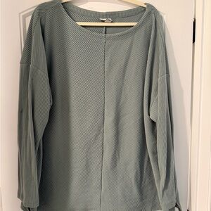 Ava & Viv Ribbed Green Sweater